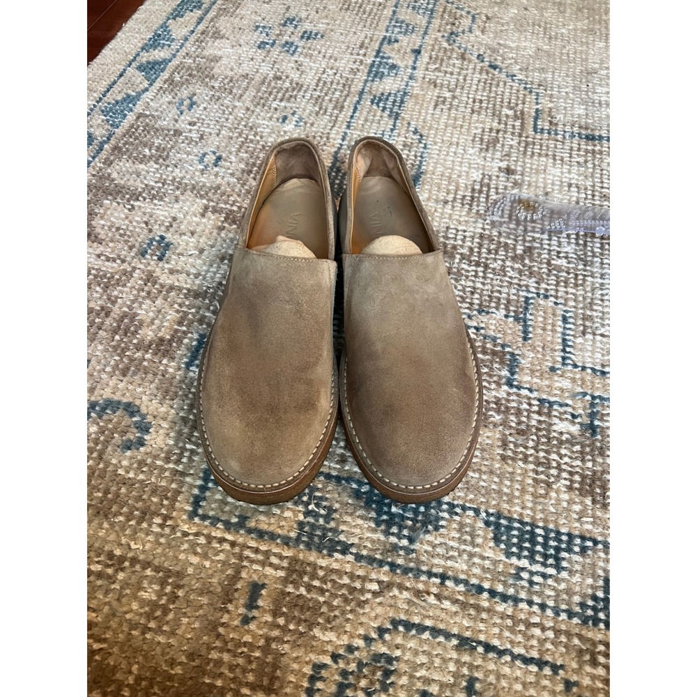 Vince Gifford Mens Suede Slip On Loafers Beige Taupe Shoes US 9M EU 42.5